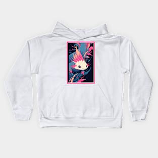 Cute Axolotl Anime Art Design | Cute Animals | Axolotl Hentaii Chibi Kawaii Design Kids Hoodie